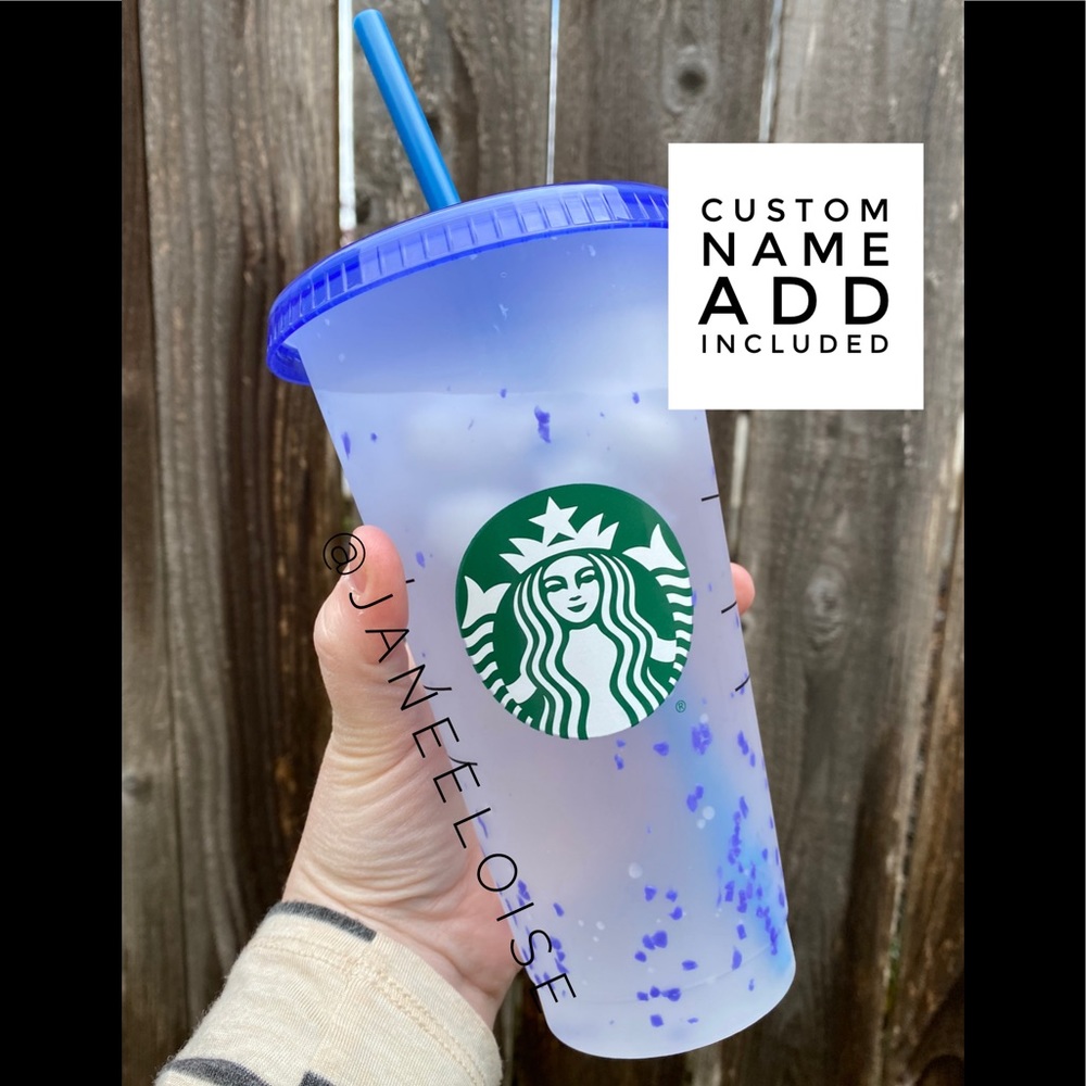 FINAL SALE🎉- Blue Custom Name Confetti Cup